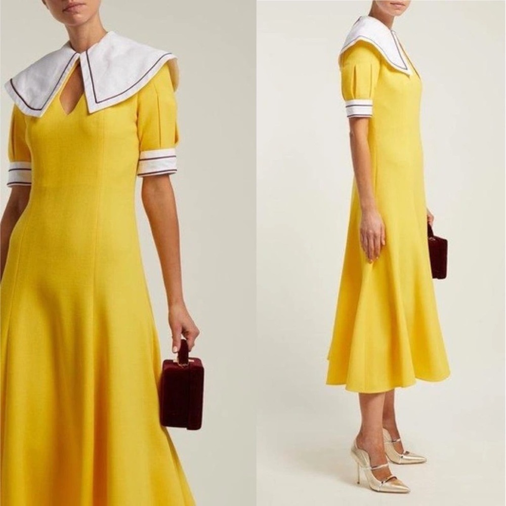 Emilia Wickstead Yellow Midi Dress